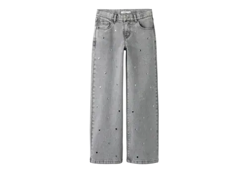 Name it Name it NKFROSE WIDE JEANS 5503-YA N Light Grey Deni//HEART STUD