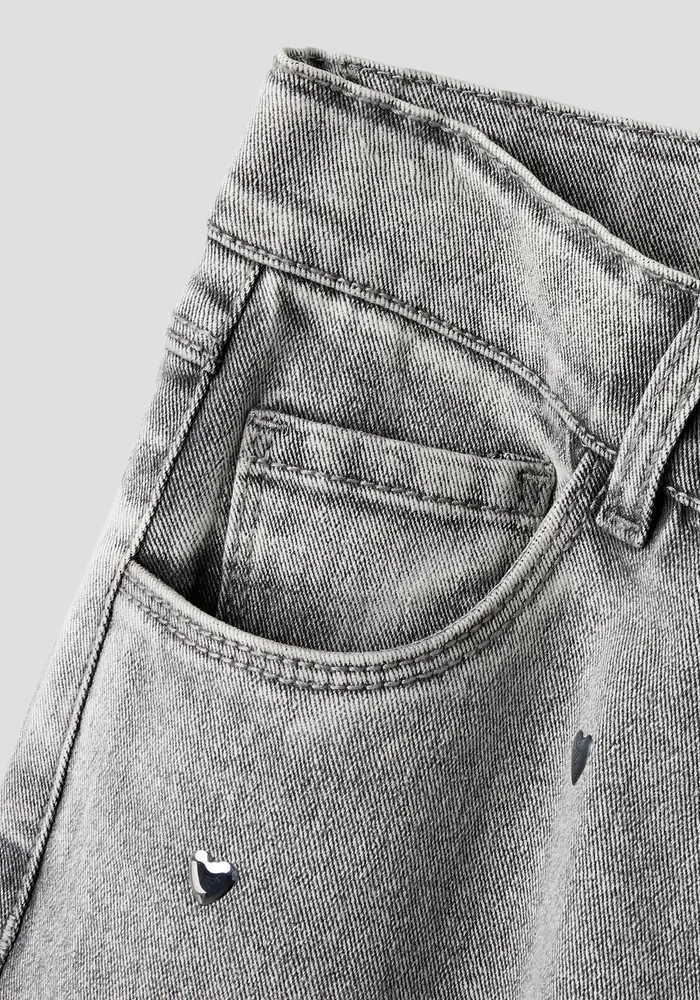 Name it NKFROSE WIDE JEANS 5503-YA N Light Grey Deni//HEART STUD