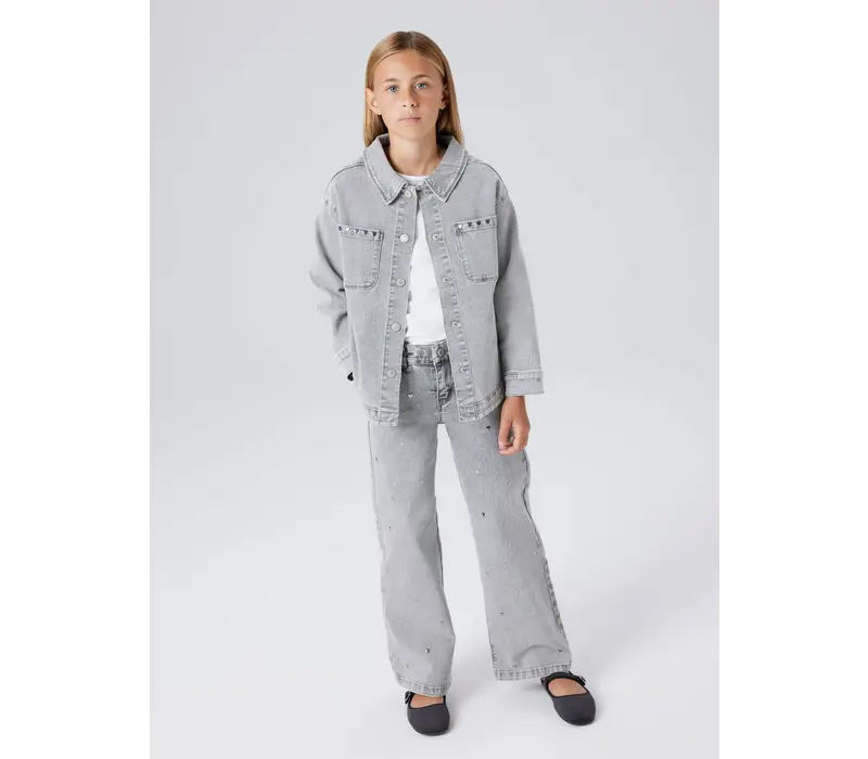 Name it NKFROSE WIDE JEANS 5503-YA N Light Grey Deni//HEART STUD