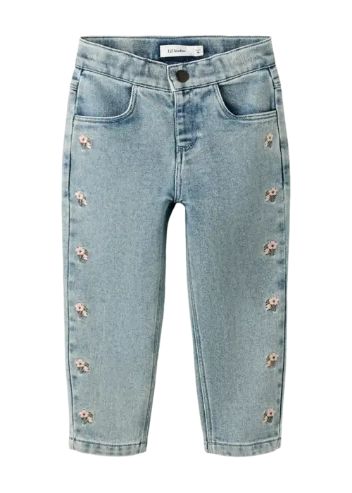Lil' Atelier Lil' Atelier NMFDARLEE DOA LOOSE JEANS 4499-SE LIL Medium Blue Denim FLOWER EMB