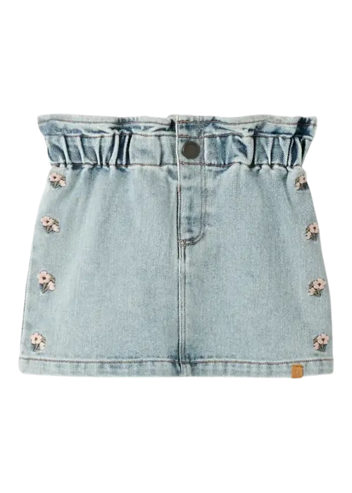 Lil' Atelier Lil' Atelier NMFDARLEE DOA DNM SKIRT 4499-SE LIL Medium Blue Denim FLOWER EMB