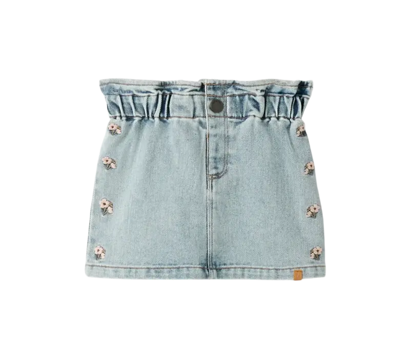 Lil' Atelier NMFDARLEE DOA DNM SKIRT 4499-SE LIL Medium Blue Denim FLOWER EMB