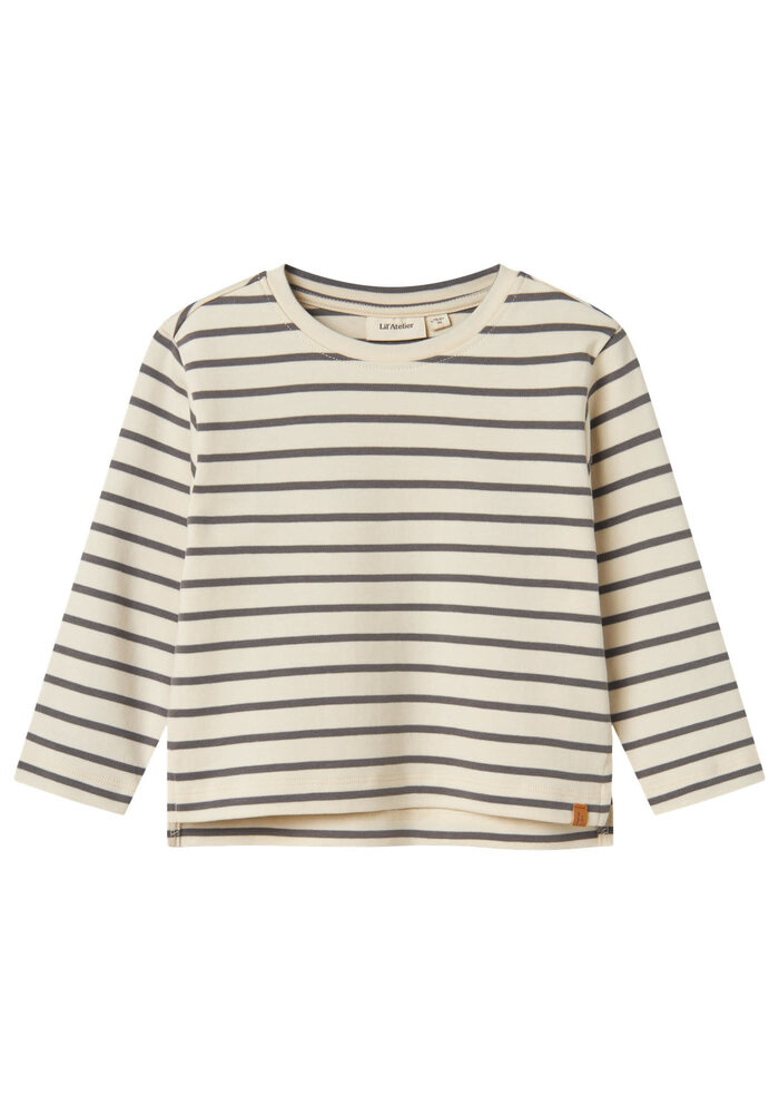 Name it NMMLIMIA LS LOOSE TOP LIL NOOS Turtledove POPPY SEED