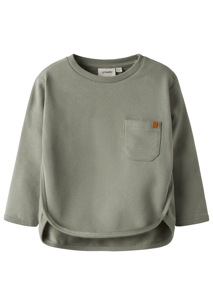 Lil' Atelier NMMILONDON BO LS LOOSE SWEAT BRU LIL Seagrass