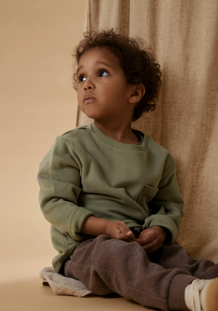 Lil' Atelier NMMILONDON BO LS LOOSE SWEAT BRU LIL Seagrass