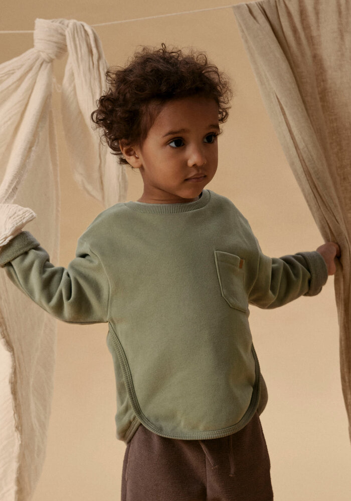 Lil' Atelier NMMILONDON BO LS LOOSE SWEAT BRU LIL Seagrass
