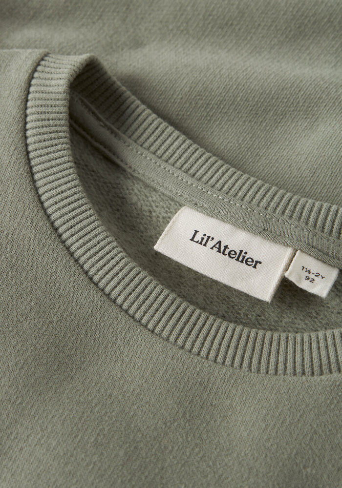 Lil' Atelier NMMILONDON BO LS LOOSE SWEAT BRU LIL Seagrass
