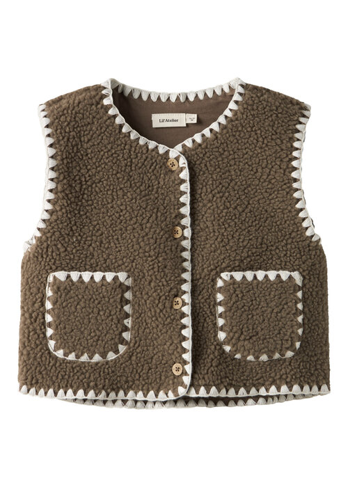 Lil' Atelier Lil' Atelier NMFLAJO LOOSE VEST LIL Shitake