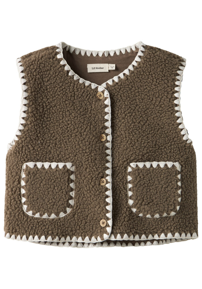 Lil' Atelier NMFLAJO LOOSE VEST LIL Shitake