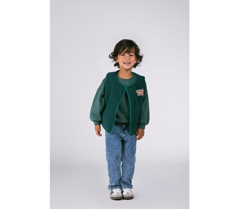 The New Chapter Rox teddy gilet Jasper Green