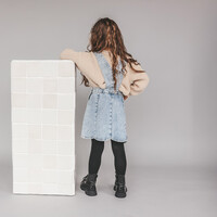 Your Wishes Stretch Denim | Scallop Salopette Dress Sky Blue