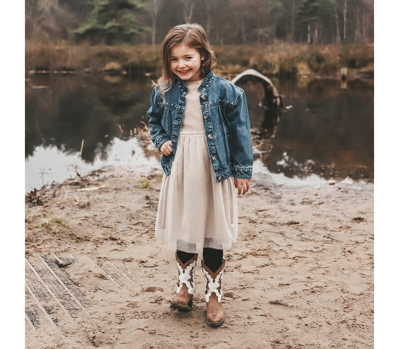 Your Wishes Ethnic Flower | Denim Jacket Medium Blue