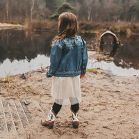 Your Wishes Ethnic Flower | Denim Jacket Medium Blue