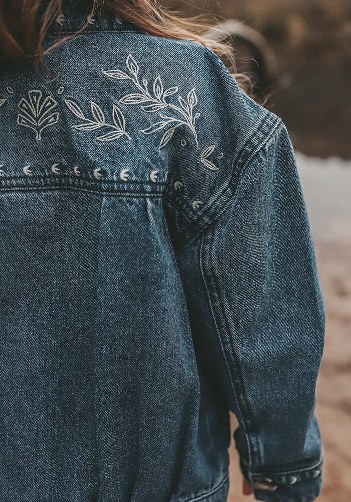 Your Wishes Ethnic Flower | Denim Jacket Medium Blue