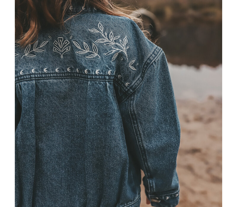 Your Wishes Ethnic Flower | Denim Jacket Medium Blue