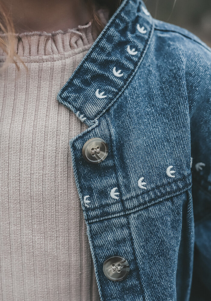 Your Wishes Ethnic Flower | Denim Jacket Medium Blue