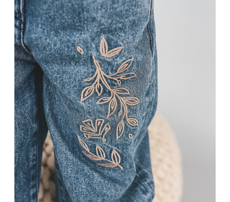 Your Wishes Enthic Flower | Wide Leg Jeans Medium Blue