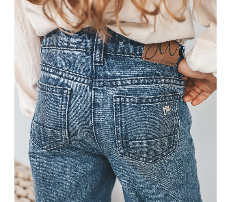 Your Wishes Enthic Flower | Wide Leg Jeans Medium Blue