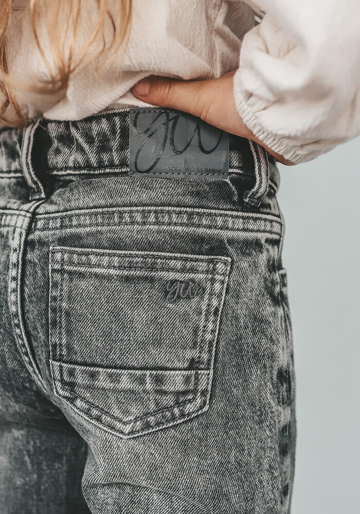 Your Wishes Stretch Denim | Wide Leg Glitter Jeans Acid Grey