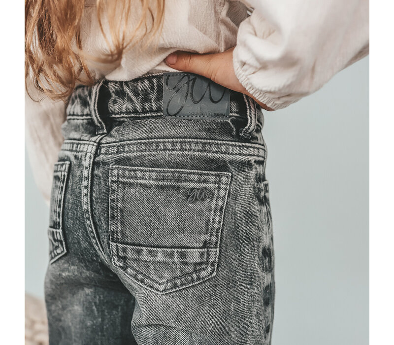 Your Wishes Stretch Denim | Wide Leg Glitter Jeans Acid Grey