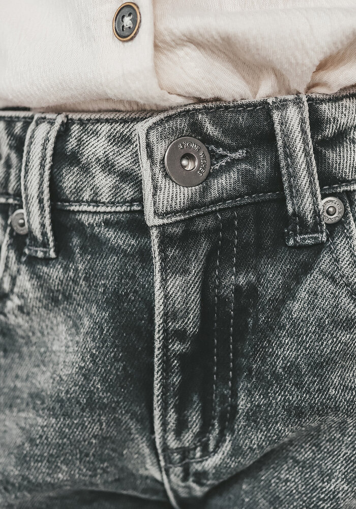 Your Wishes Stretch Denim | Wide Leg Glitter Jeans Acid Grey