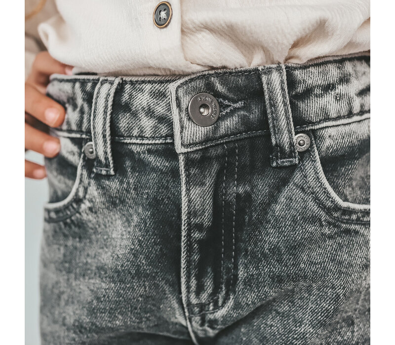 Your Wishes Stretch Denim | Wide Leg Glitter Jeans Acid Grey