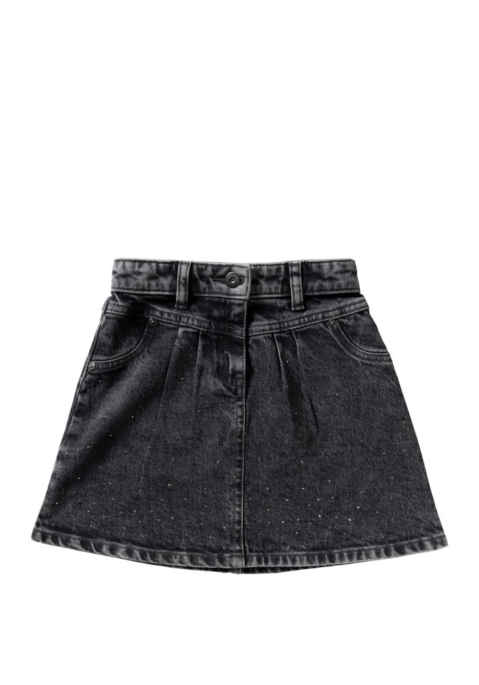 Your Wishes Stretch Denim | Glitter Skirt Acid Grey