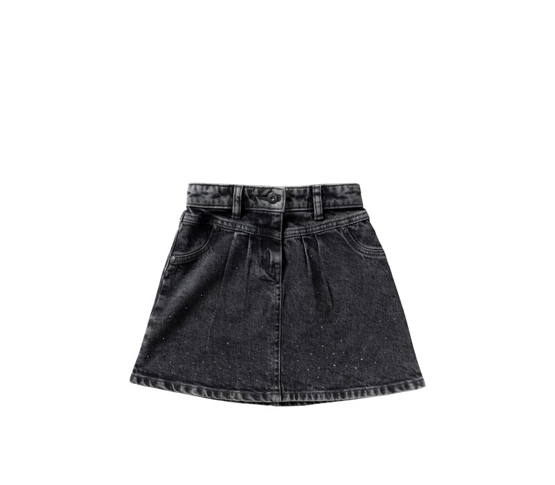 Your Wishes Stretch Denim | Glitter Skirt Acid Grey