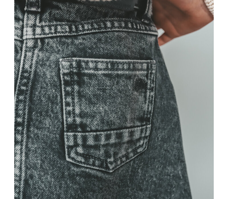 Your Wishes Stretch Denim | Glitter Skirt Acid Grey