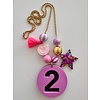 Bymelo Verjaardagsketting Paars/ Glitter cijfer 2