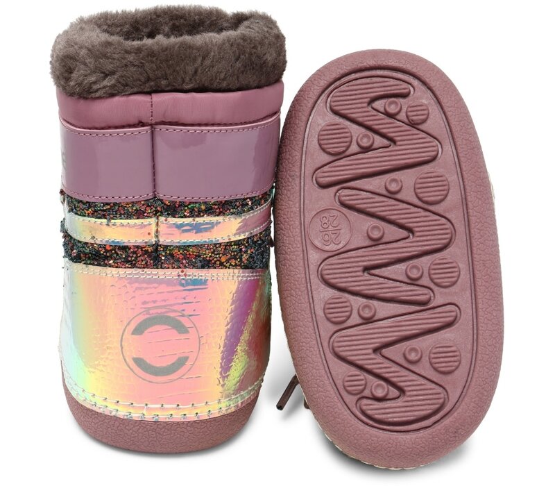 Mikk-Line Snow Boot Glitter Rose Brown