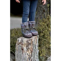 Mikk-Line Snow Boot Glitter Rose Brown