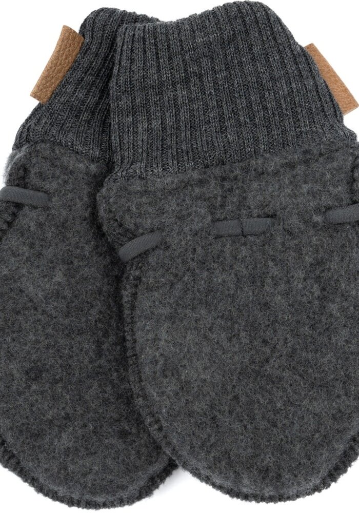 Mikk-Line Wool Mittens Anthracite Melange