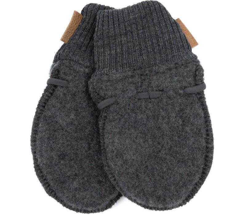 Mikk-Line Wool Mittens Anthracite Melange
