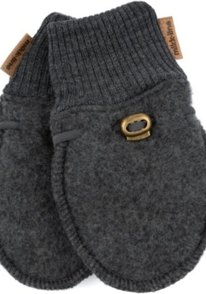 Mikk-Line Wool Mittens Anthracite Melange