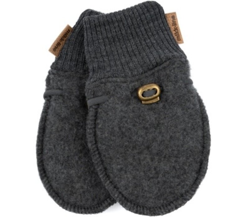 Mikk-Line Wool Mittens Anthracite Melange