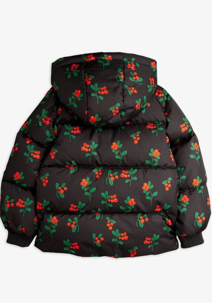Mini Rodini Lingonberries aop hooded puffer