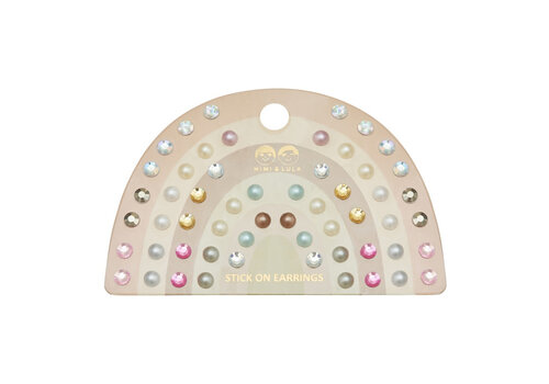 Mimi & Lula Mimi & Lula PINK GEM & PEARL STICK ON EARRINGS