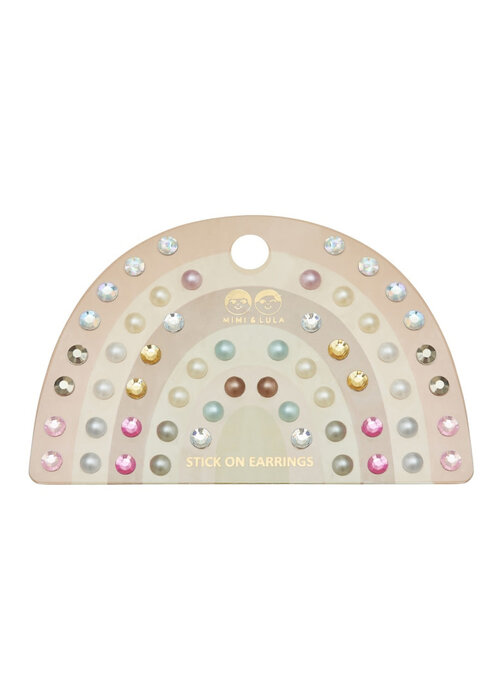 Mimi & Lula Mimi & Lula PINK GEM & PEARL STICK ON EARRINGS