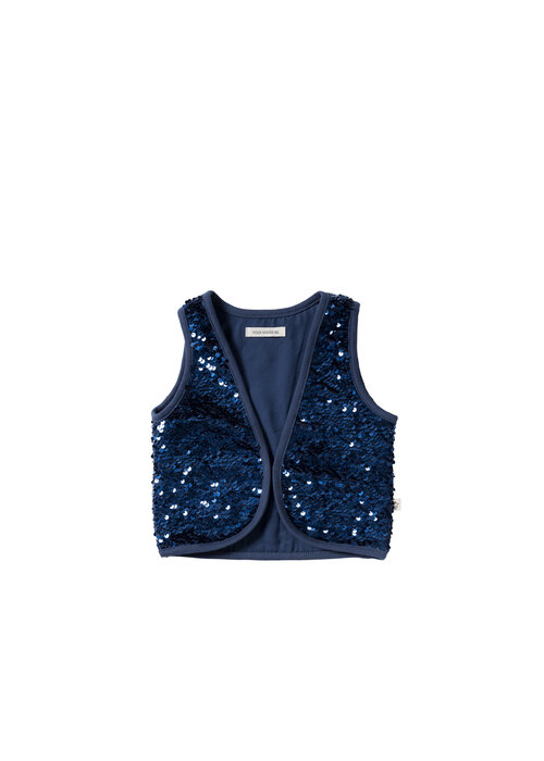 Your Wishes Your Wishes Sequin | Velvet Gilet Insignia Blue