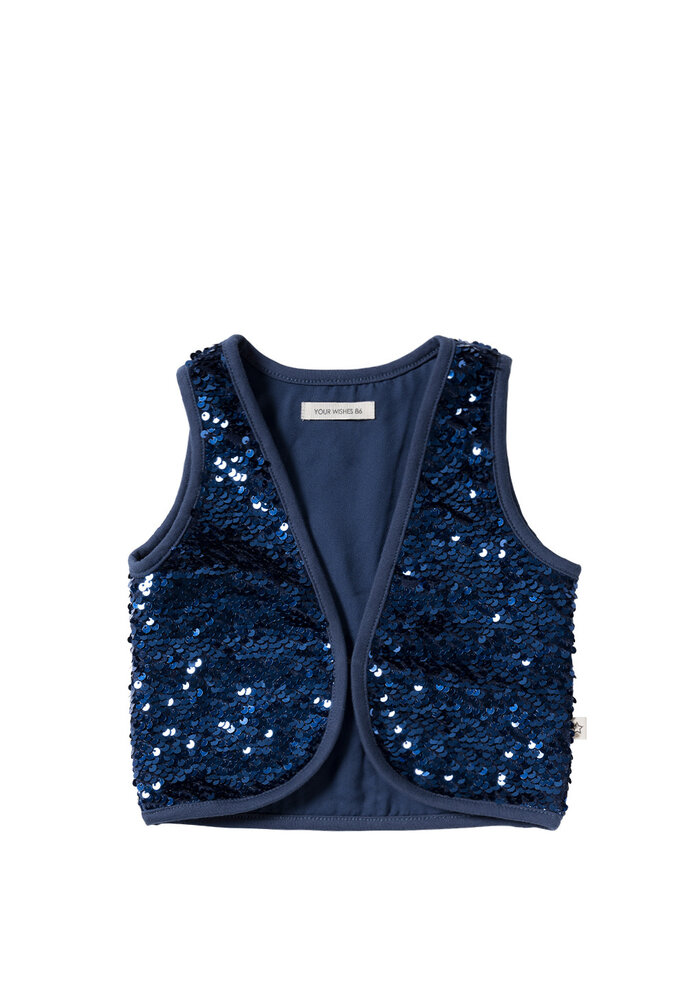 Your Wishes Sequin | Velvet Gilet Insignia Blue