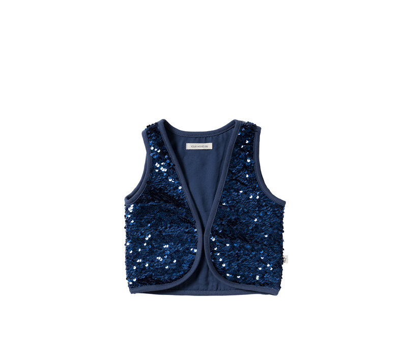 Your Wishes Sequin | Velvet Gilet Insignia Blue