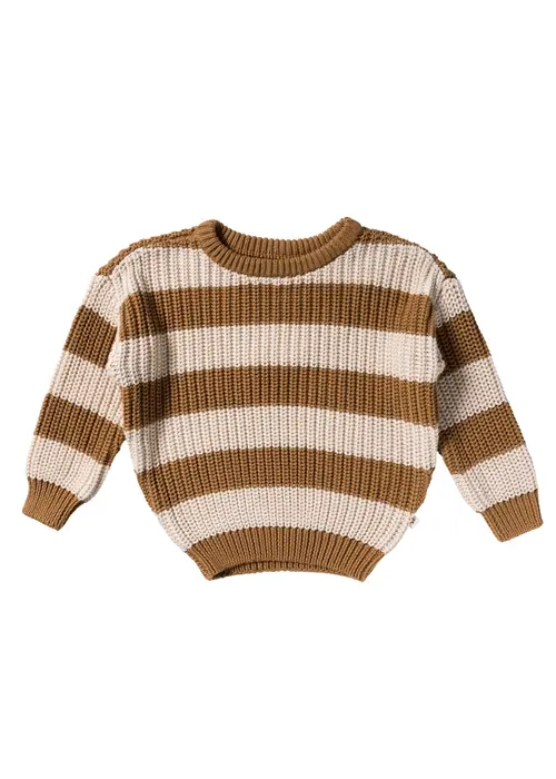 Your Wishes Your Wishes Stripe Knit | Chunky Sweater Smoke Grey