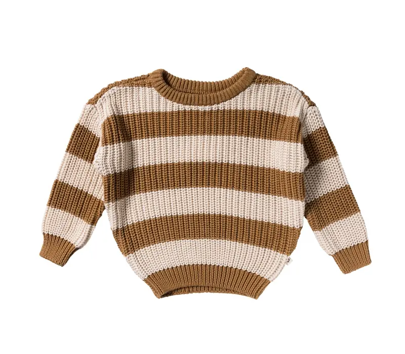 Your Wishes Stripe Knit | Chunky Sweater Smoke Grey
