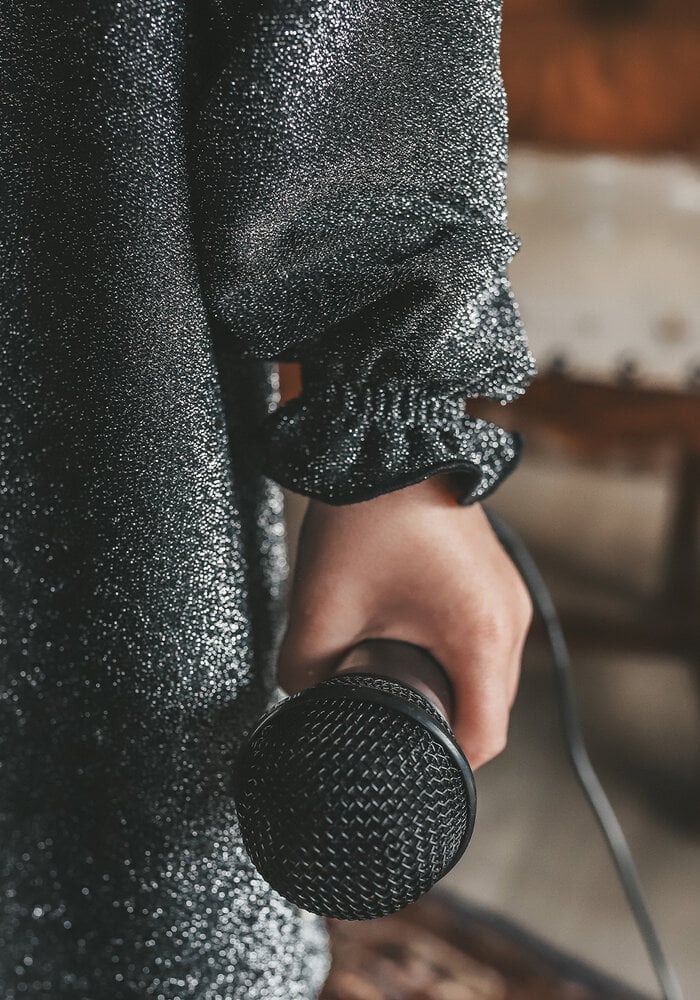 Your Wishes Glitter | Collar Dress Black