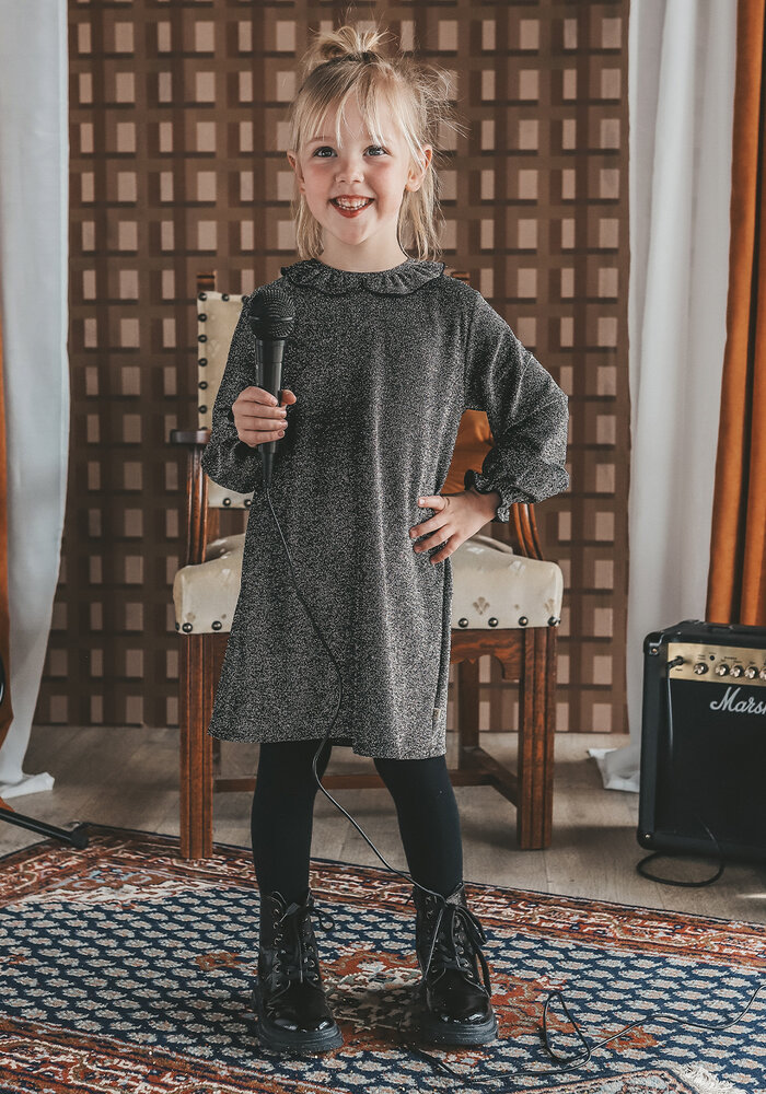 Your Wishes Glitter | Collar Dress Black