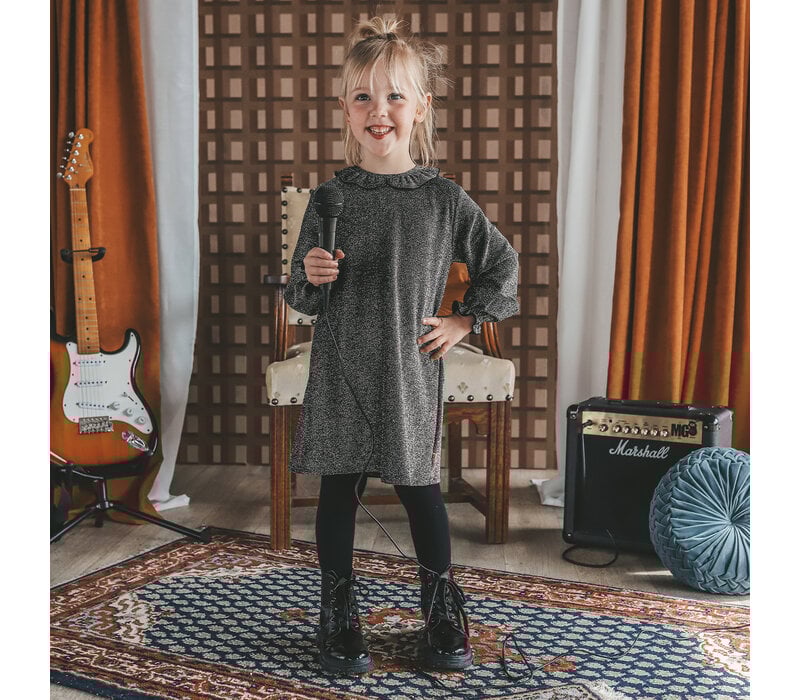 Your Wishes Glitter | Collar Dress Black