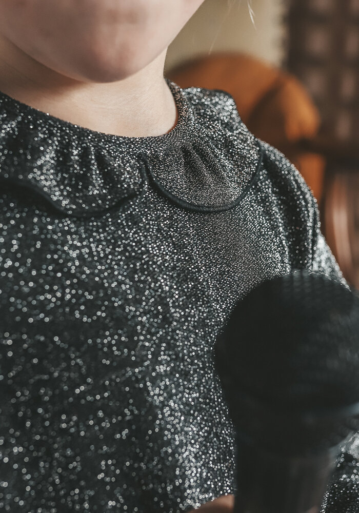Your Wishes Glitter | Collar Dress Black