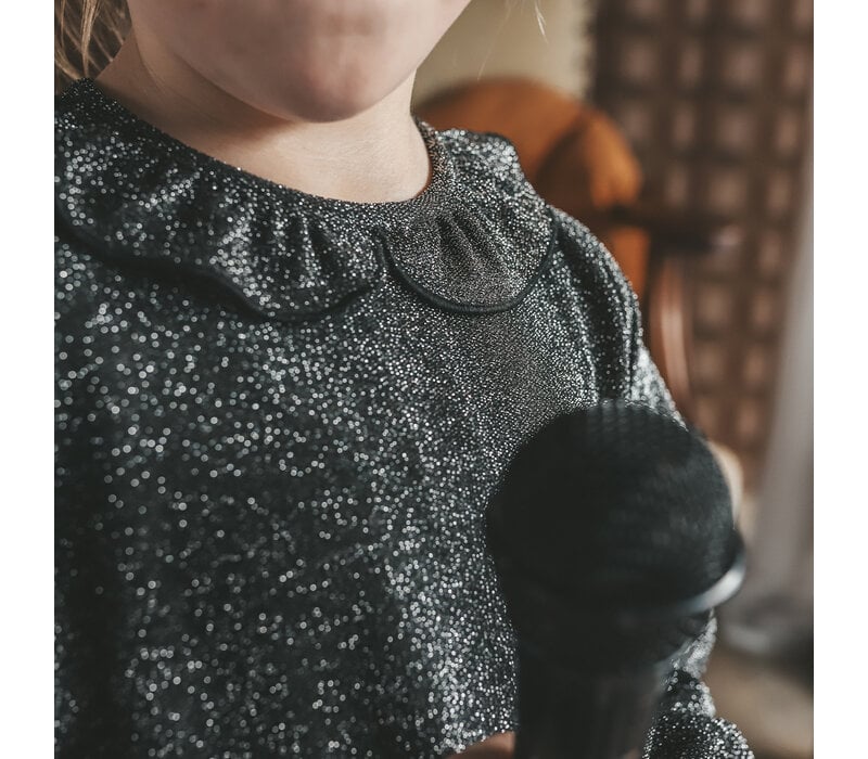 Your Wishes Glitter | Collar Dress Black