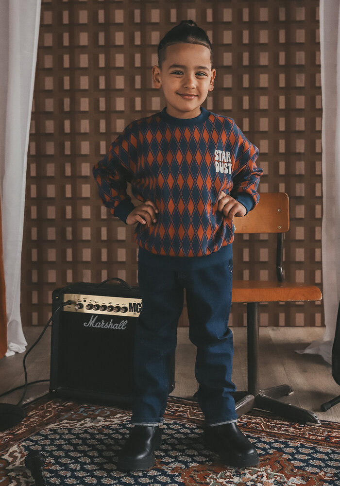 Your Wishes Checker | Wide Sweater Multicolor